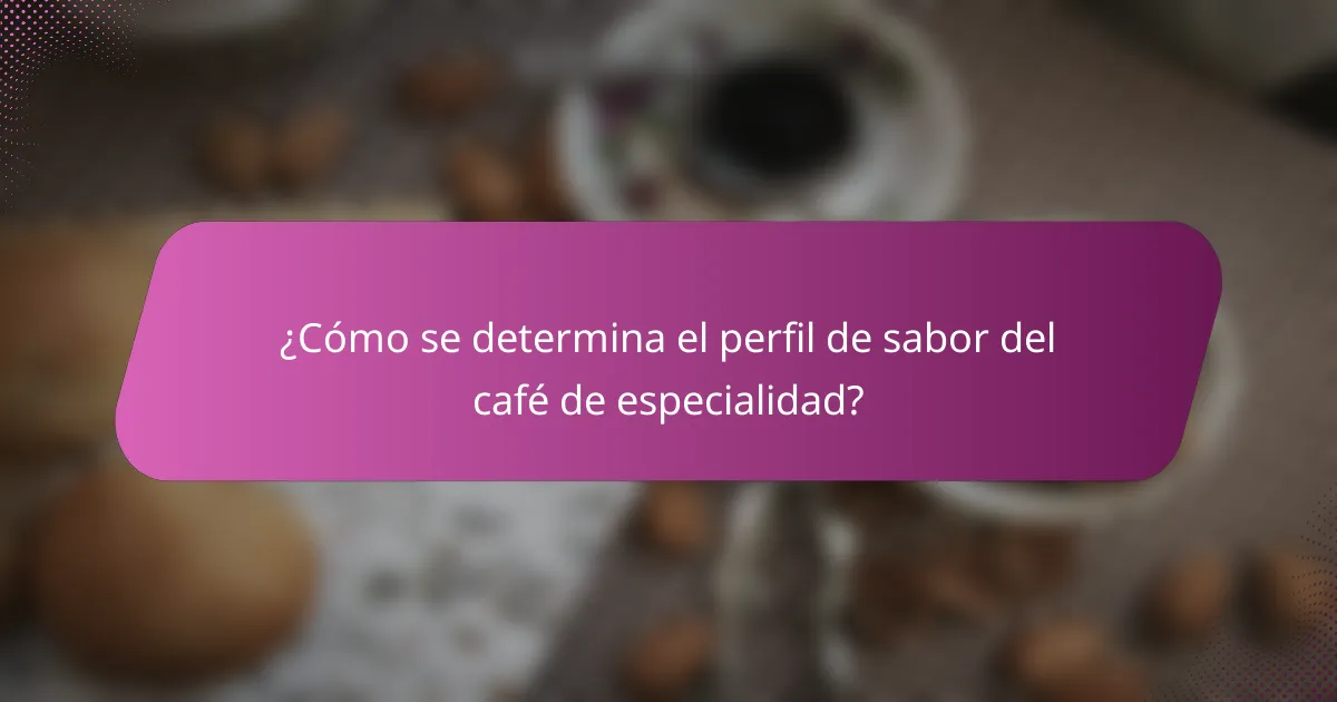 ¿Cómo se determina el perfil de sabor del café de especialidad?