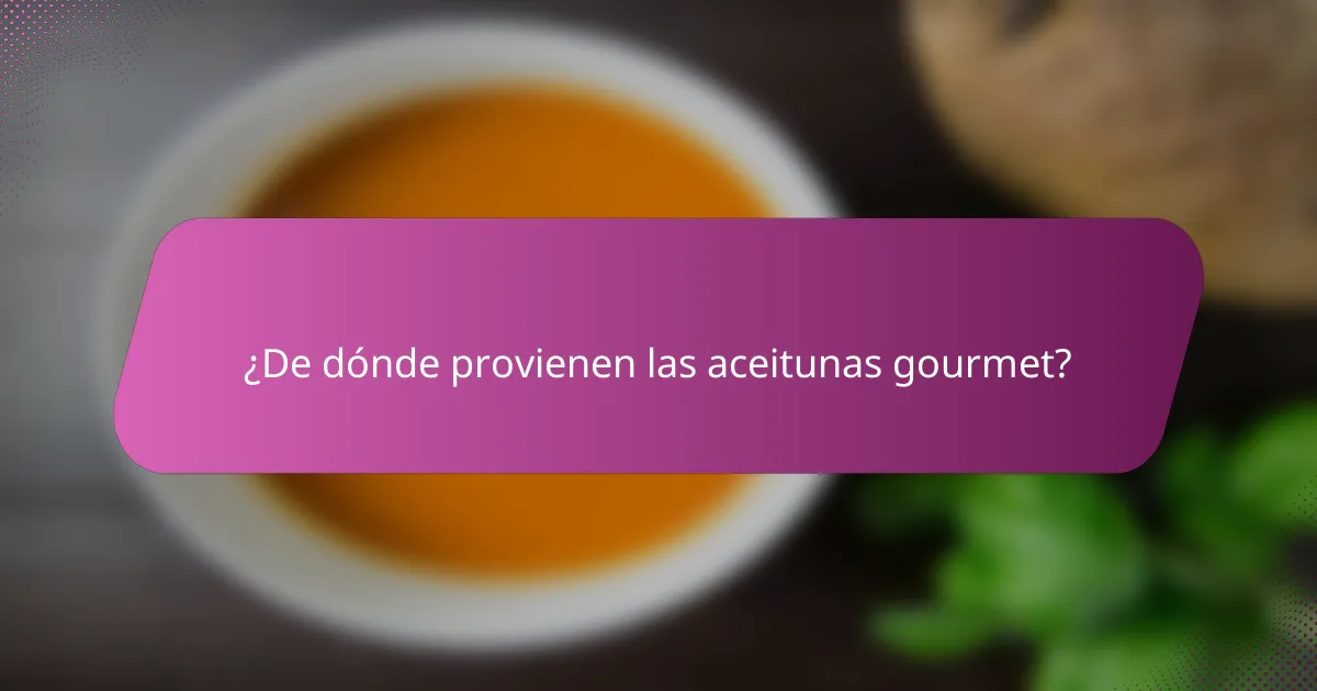 ¿De dónde provienen las aceitunas gourmet?